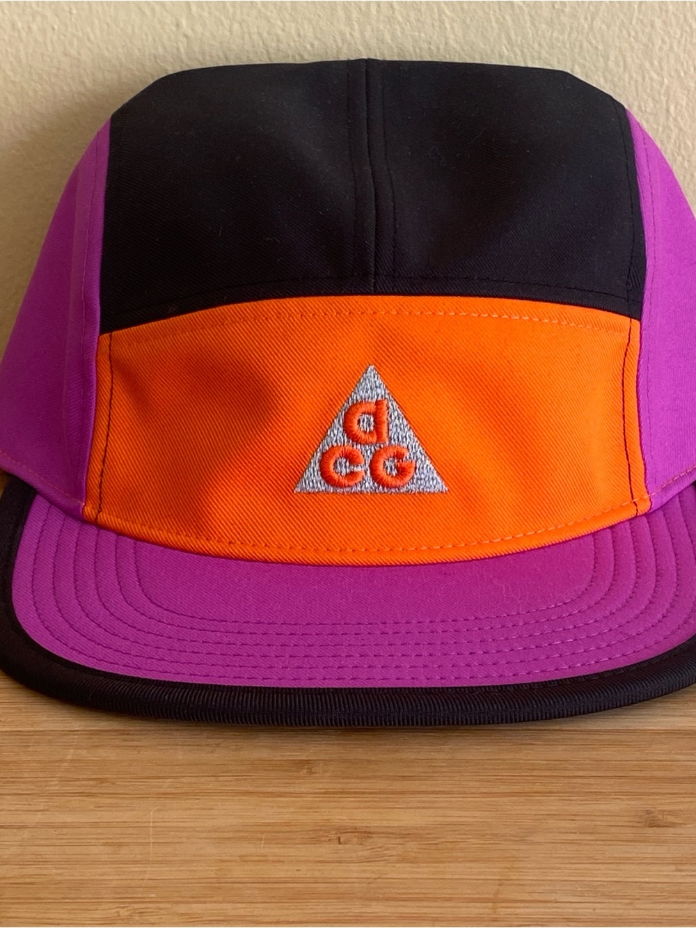 Nike ACG Fly Cap Unstructured 5 Panel Hat S/M Purple & Safety Orange NEW